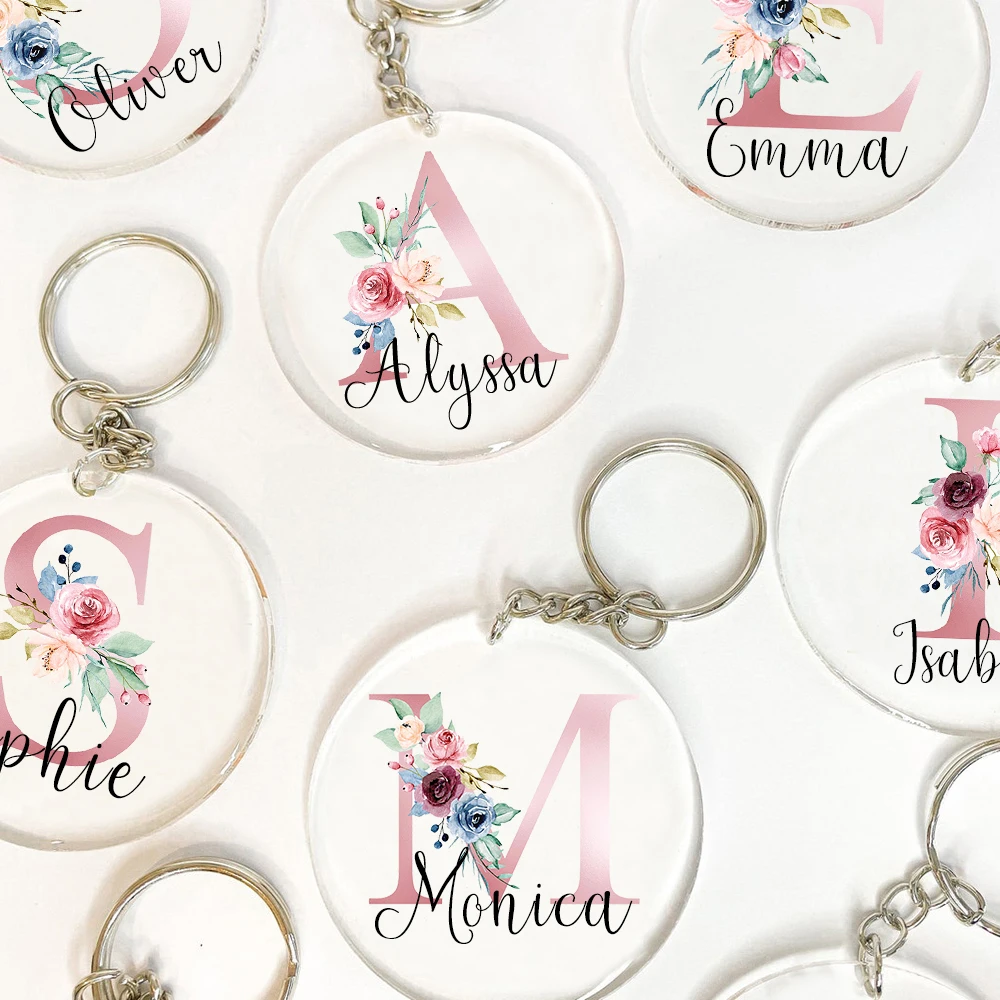 Phone Accessories And Names - Porte-clés personnalisé avec initiale avec nom,