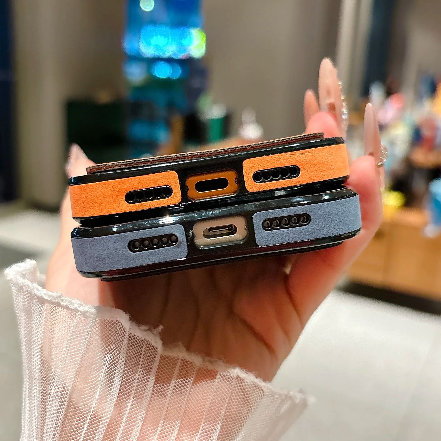 Étui portefeuille en cuir suéd - Phone Accessories Business avis et prix