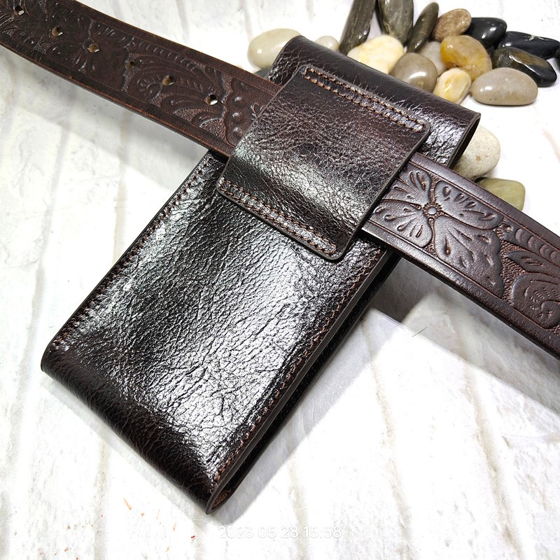 Sac de taille en cuir véritabl - Phone Accessories For Men avis et prix